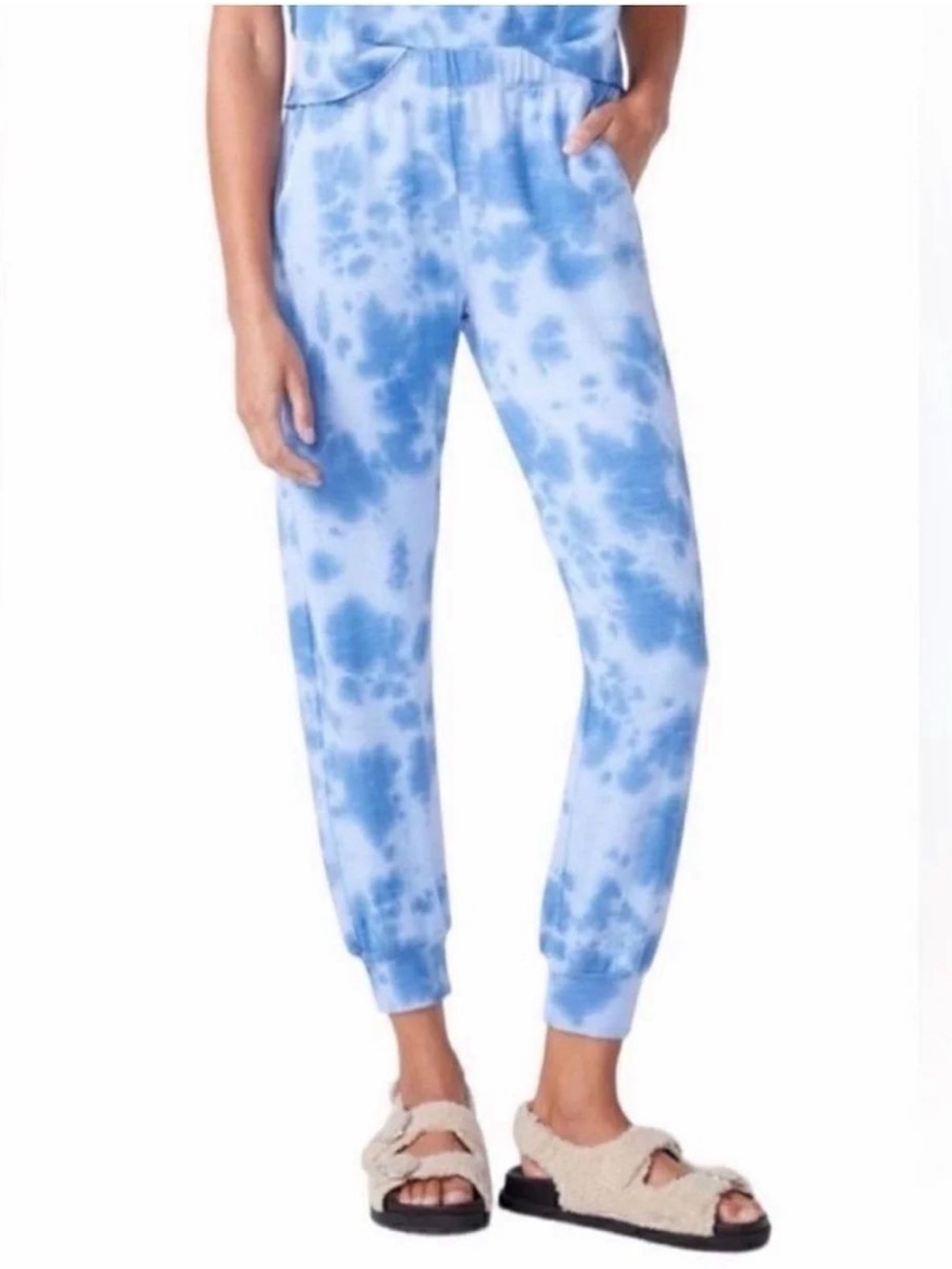 NWT MONROW Blue Tie Dye Jogger Pants with Pockets